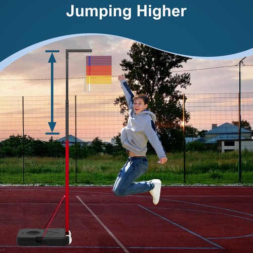 Aplsrhun Jump Measuring Tool, 4.9-12.6 FT Adjustable Height Vertical Jump Tester for School Gym, Floor Standing Vertical Jumping Measurement Challenger for Volleyball Slam Dunk Jump Training Aid