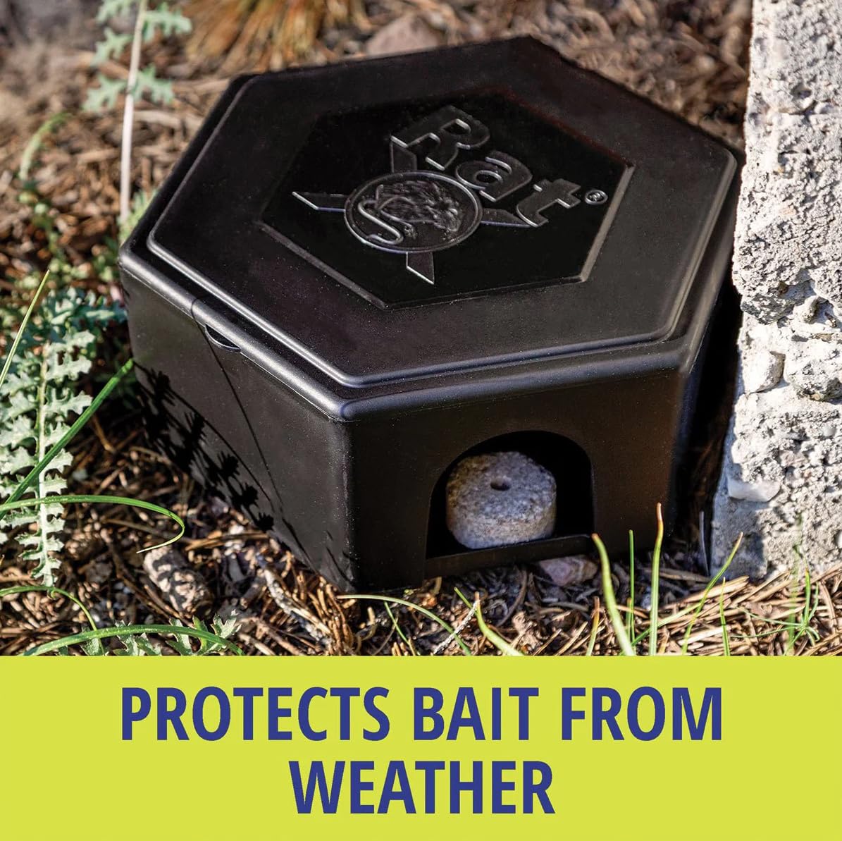 RatX Rodent Bait Station for Mice & Rats – Indoor & Outdoor Use | Small Plastic Bait Box | Compact Size | Weatherproof, Reusable