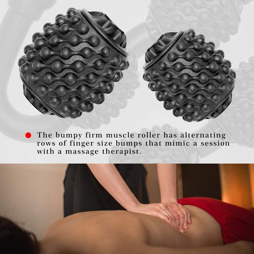 MZDXJ Trigger Point Muscle Roller for Calves, Leg, Arms, Tennis Elbow and Golfer Elbow, Foam Roller Deep Massage Tool for Relieve Muscle Soreness, Stiffness and Tight Muscles (Black)