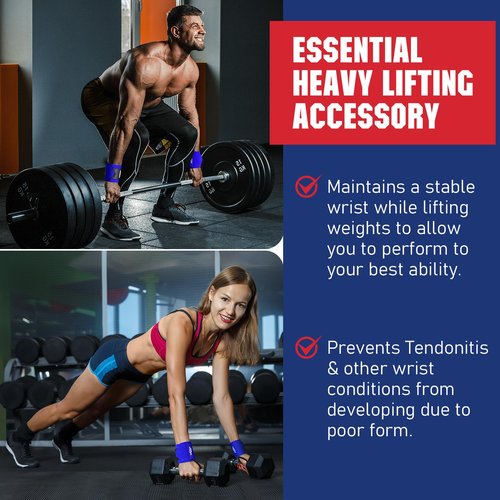 Wrist Wraps for Weightlifting-21" Lifting Wrist Straps for Weightlifting,Weight Lifting Wrist Wraps with Thumb Loop,Breathable Wrist Brace, Avoid Injury and Maximize Grip for Men & Women Powerliftin