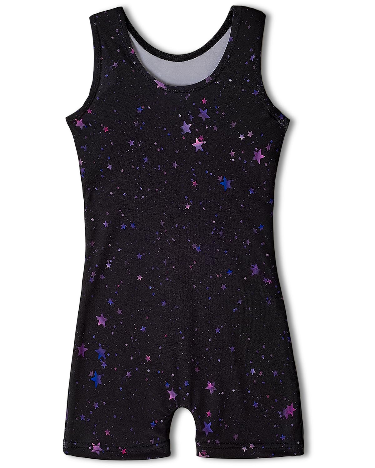 YDMZX Toddler & Girls Gymnastics Leotard with Stars Print, Sparkly Tank Outfit for Dance, Ballet & Tumbling (Ages 3T-4T, Black)