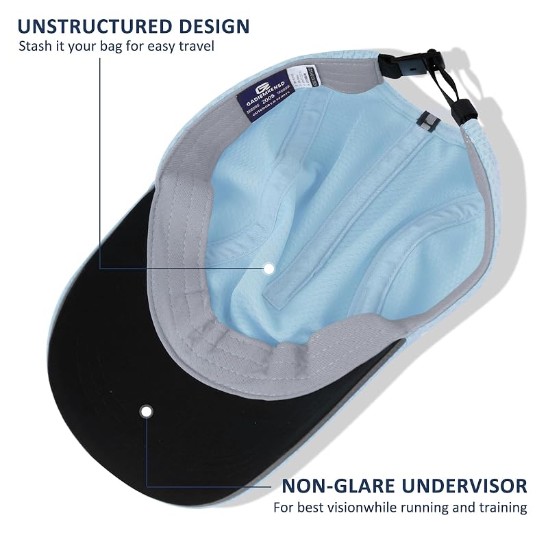 GADIEMKENSD Women’s Race Day Running Cap Light Blue 6 5/8-7 1/2 - Lightweight Mesh Hat
