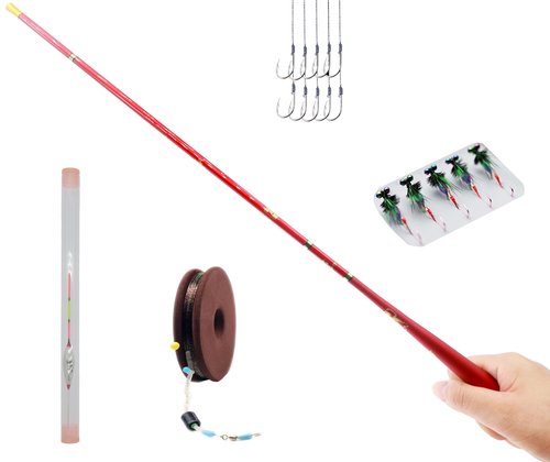 Wisbait Tenkara Rod Fly Fishing Rod Kit - Kids Fishing Pole Small Stream Collapsible Fly Poles All Waters Quality Carbon Tube Creek Rods (Tenkara Rod kit, 5.9Ft-1.8m)
