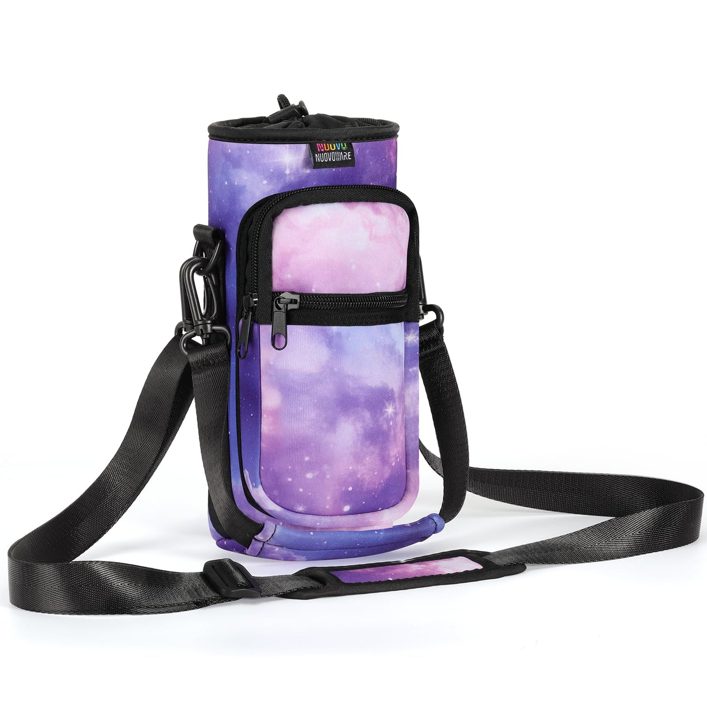 Nuovoware Water Bottle Carrier Bag,25oz/32oz,Pouch Holder,StarrySky Purple