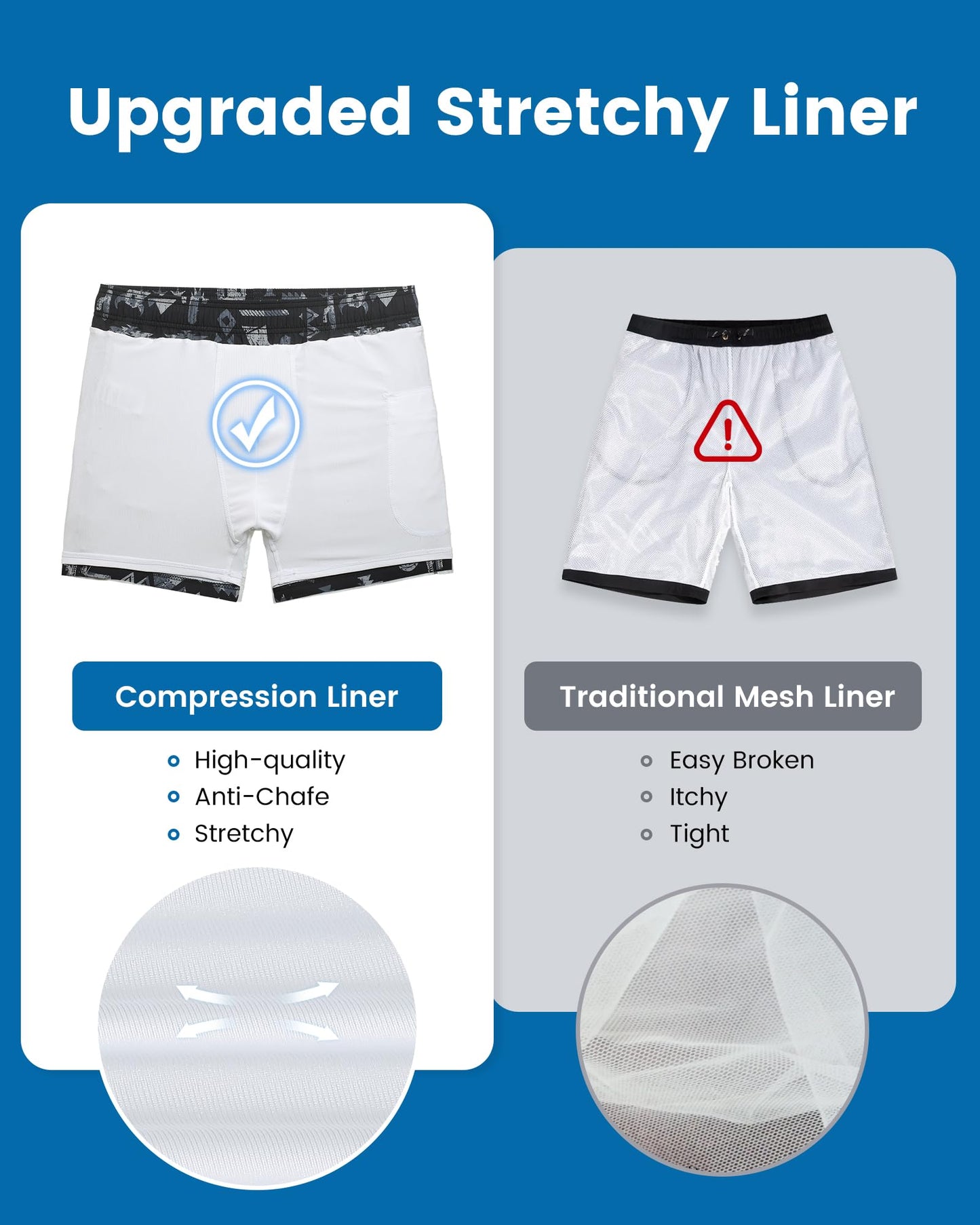 maamgic Mens Swim Trunks with Compression Liner 5 Inch, Quick Dry Bathing Suit with Zipper Pockets, Stretch No-Chafing Swim Shorts, Banana X-Large