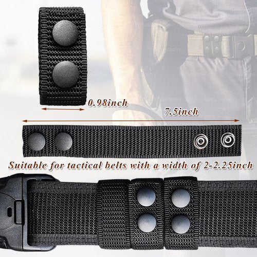 HANSPORTA Belt Keepers for Duty Belt 4Pcs Nylon Belt Keepers with Double Snaps 2¼" Wide Duty Belt Accessories Security Tactical Belt Loop for Law Enforcement Gear Police Equipment Accessories (Nylon)
