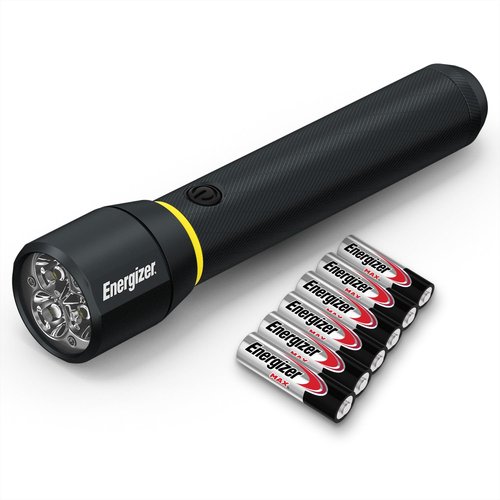 Energizer LED Flashlight Vision PRO, Ultra Bright 1000+ Lumens, IPX4 Water Resistant, Aircraft-Grade Aluminum LED Light, Rugged Metal Flash Light for Outdoors, Emergency Power Outage, Black