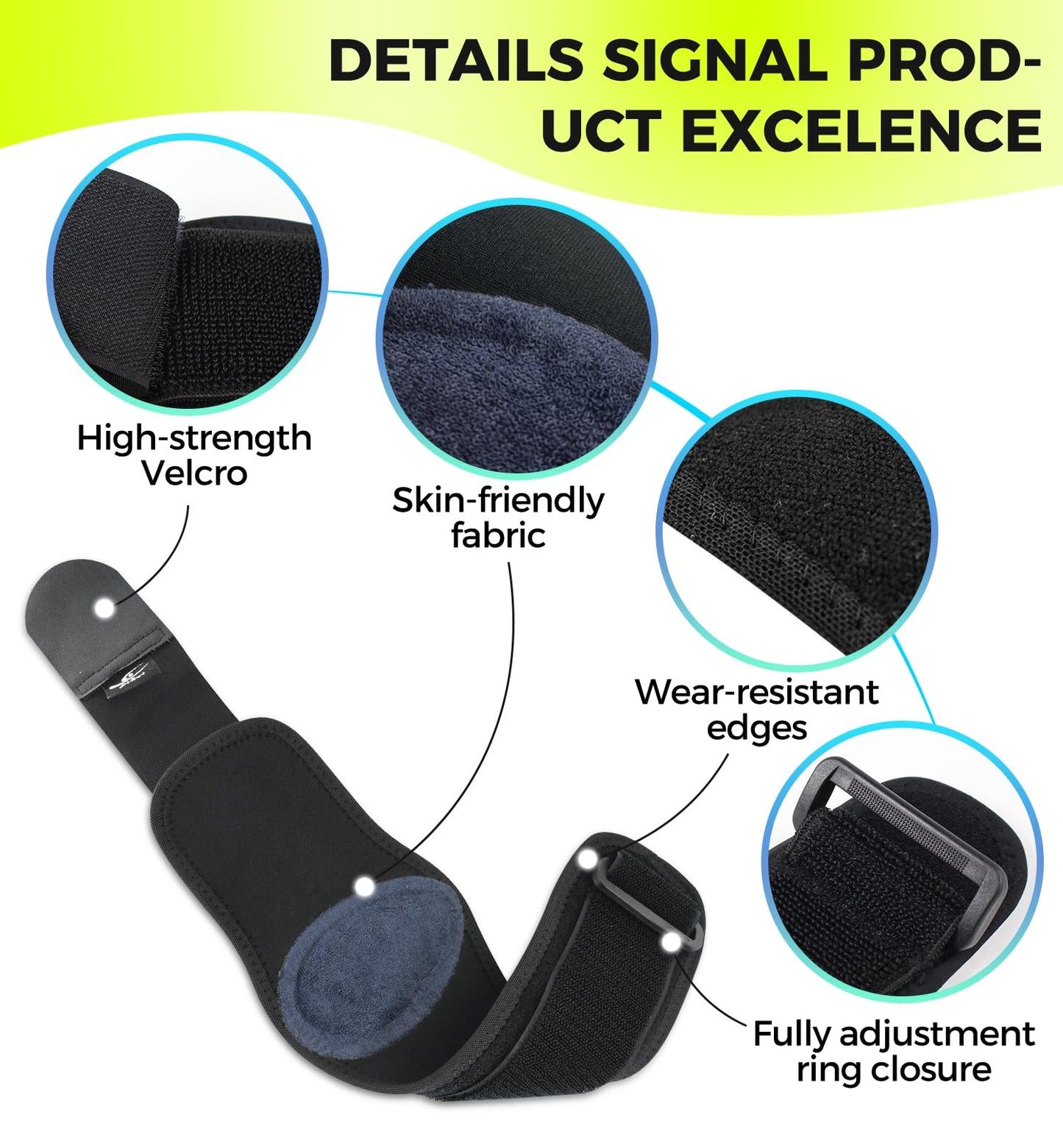 HiRui Tennis Elbow Brace for Forearm Tension Relief, Elbow Support Arm Straps Compression Pad for Men Women, Pressure Bands for Tendonitis Strains Weightlifting Golfer Baseball (Black-1 Pack)