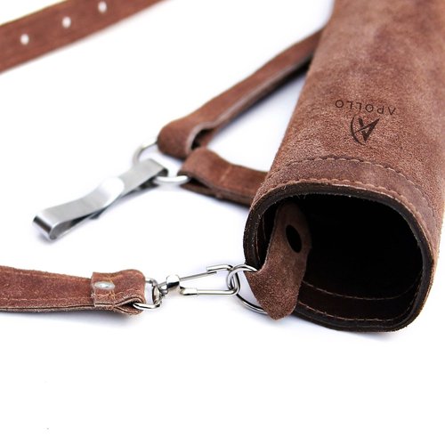 Real Leather Archery Arrow Quiver Holder Adjustable Arrow Backpack Bag Holder Hip Back Quiver for Arrows, Traditional Handmade Archery Quiver for Bow Hunting and Target Practicing (Suede Dark Brown)
