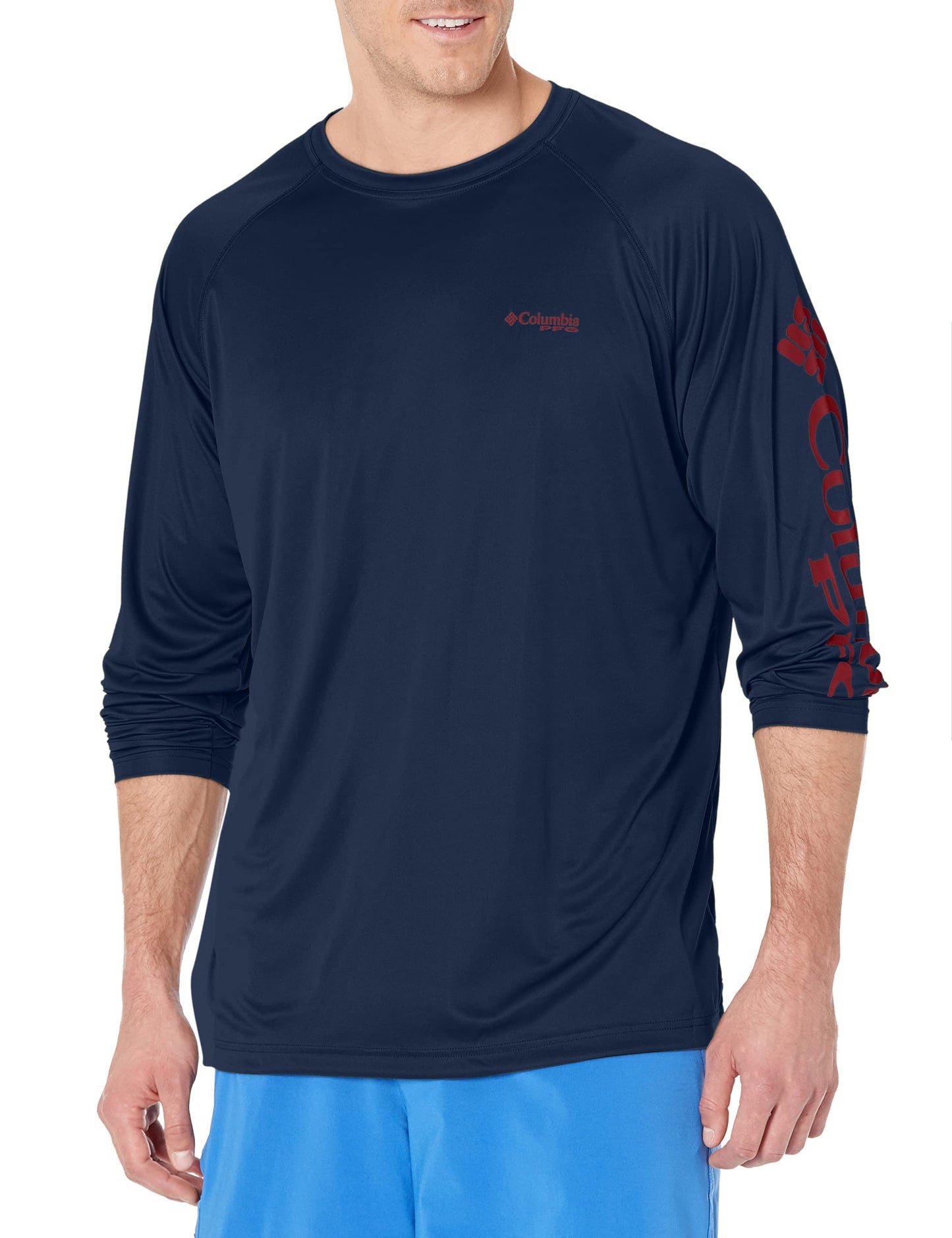 Columbia Men's Terminal Tackle Long Sleeve Shirt, Dark Mountain Sunset Red, XX-Large