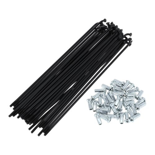 A ABSOPRO Bicycle Spokes 12G 160mm Length Bike Wheel Spokes Carbon Steel Black 1 Set