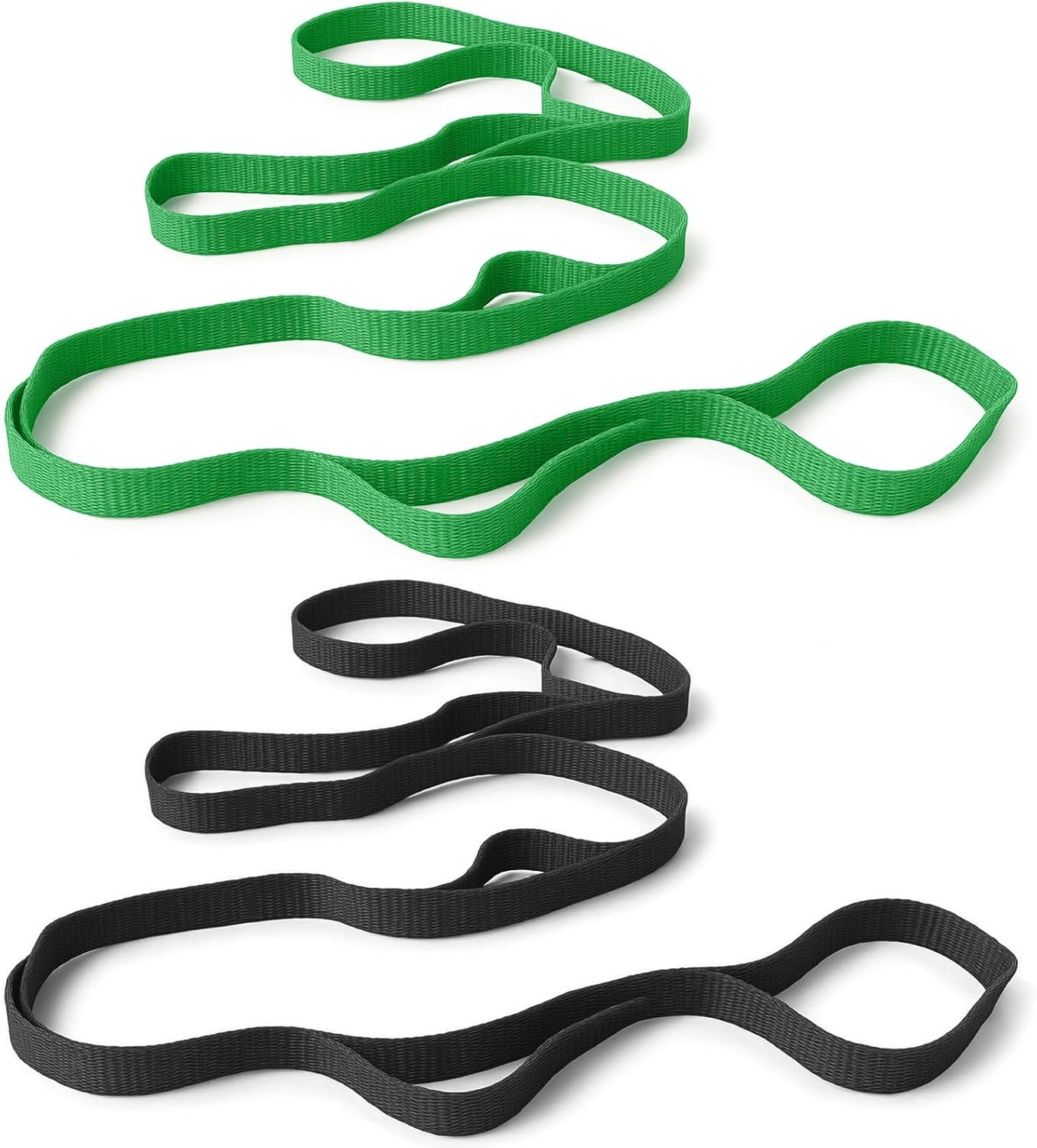 2Pcs Leg Lifter Strap Stretching Strap Yoga Straps Exercise Band Physical Therapy for Home Workout Exercise Pilates Gymnastics10 Loops Non-Elastic Stretch Bands for Women Men Flexibility