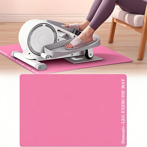 Damsale Non-Slip Workout Mat for Ellipse Leg Exercisers, Ellipse Machine Mat, 6mm Thick Exercise Mat for Under Desk Ellipticals, Electric Seated Foot Pedal Exerciser, Stability&Floor Protection Pink