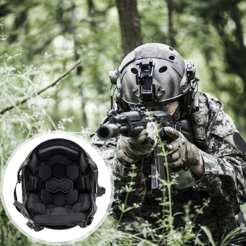 AOUTACC Tactical Airsoft Helmet Padding,Helmet Replacement Memory Foam Padding Kits Set,Protective Cushion Buffer Pad for Fast MT MICH IBH AF ACH Helmet (Fourth Generation,BK)