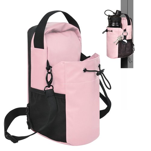 qiaofei Magnetic Gym Bag for Women - Pink Water Bottle Holder Fitness Tote with Magnetic Closure, Lightweight Sports Duffel for Yoga, Workout, Running, Tennis