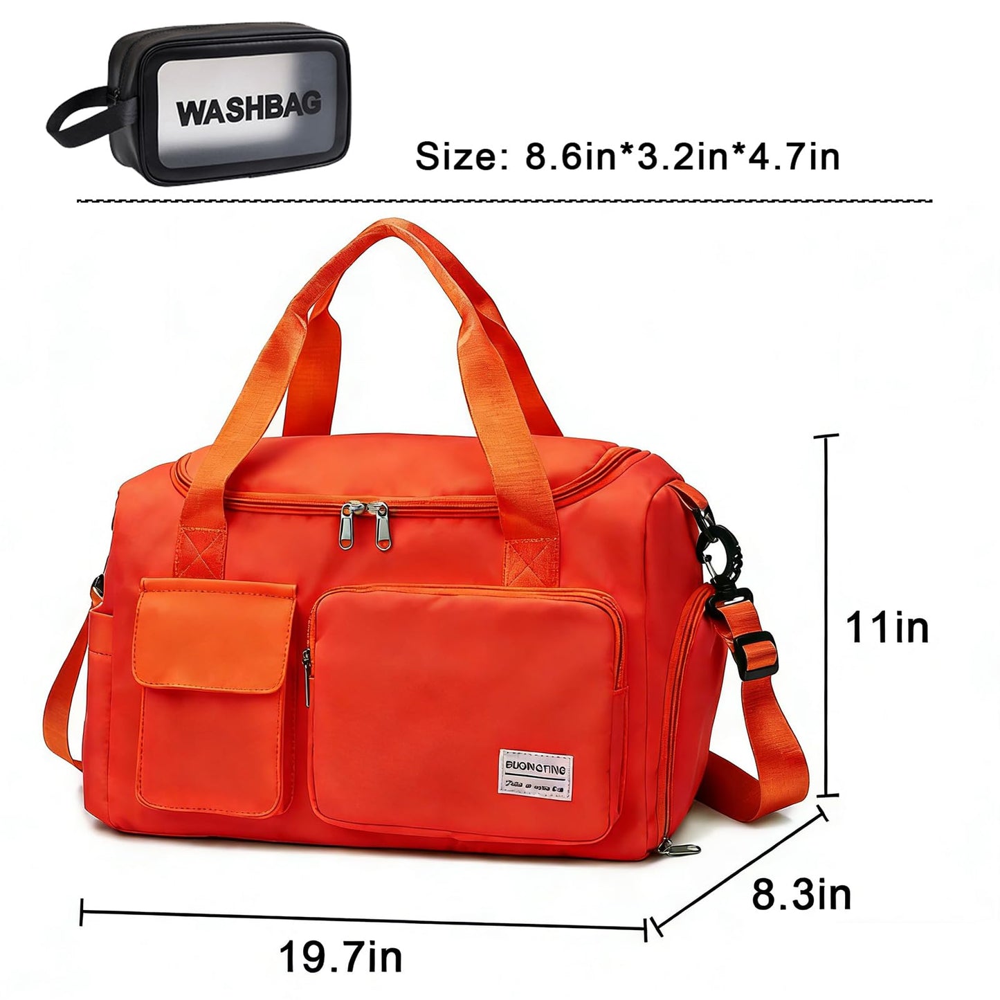 Small Gym Bag for Women, Travel Duffle Bag Carry On Weekender Bag with Shoe Compartment