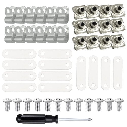 Fortunemee Football Helmet Repair Kit, Hockey Helmet Hardware Kit, Hardware for Universal Baseball Softball Facemask, R Shape Football Visor Clips Screws Nuts with Rubber Gaskets