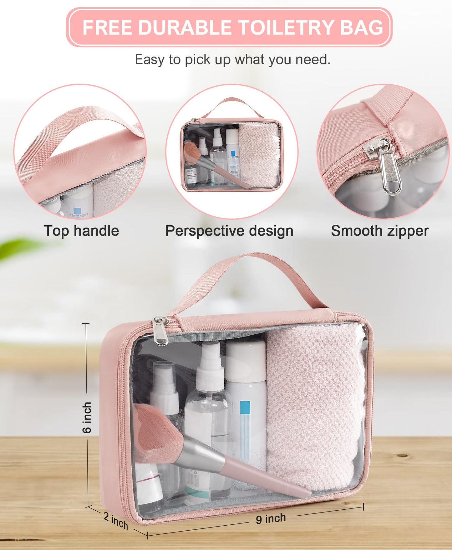 Beraliy Travel Backpack for Women Airline Approved Carry On Backpack, 16 Inch Business Work Backpack with Laptop Compartment, Airplane Personal Item Travel Bags for Trip, Underseat Weekend Bag, Pink