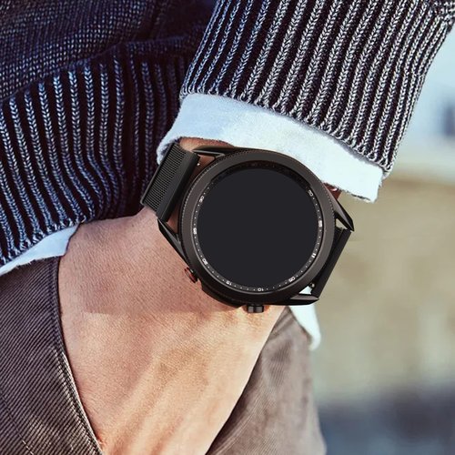 Meliya Metal Band for Amazfit Bip 6/Bip 5/GTR 4/GTR 3 Pro/3/2/2e/47mm/Balance Watch Band Women Men, 22mm Stainless Steel Metal Loop Replacement Straps for Garmin Venu 3/2/Vivoactive 4 (Black)