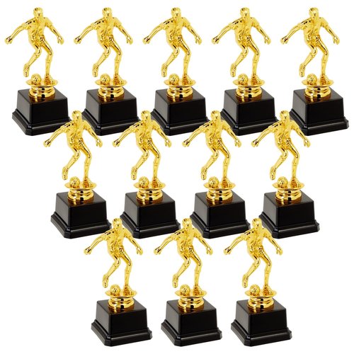 Juvale 12 Pack Small Gold Soccer Trophies for Team Award Ceremonies, Championship Games, Sports Competitions (2.5 x 6 in) - Soccer Trophy