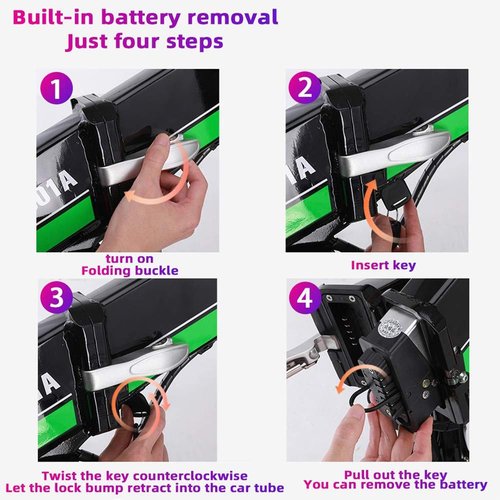 SDTYYP Ebike Battery 48V 10.4Ah/12.8Ah/14Ah Folding Built-in Electric Bicycle Lithium Battery for 1200W 1000W 800W 750W 500W 350W Bike Motor with Charger and BMS (48V 10.4Ah)