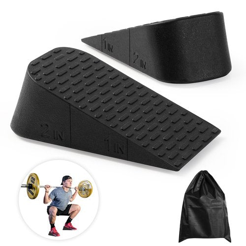 Squat Wedge Elevated Squats Block: Portable Knees Over Toes Ergonomic Equipment Calf Raise Exercise Platform for Full Range of Motion Improve Strength Stability and Mobility