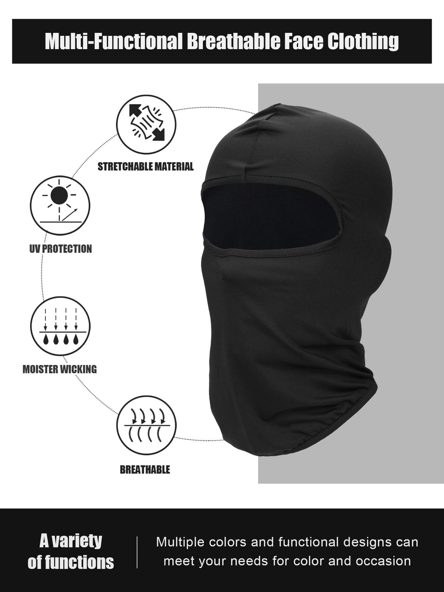 9 Pcs Ski Mask for Men Women UV Sun Protection Shiesty Face Mask Windproof Breathable Full Face Cover Balaclava for Outdoor Sports Motorcycle Cycling Skiing