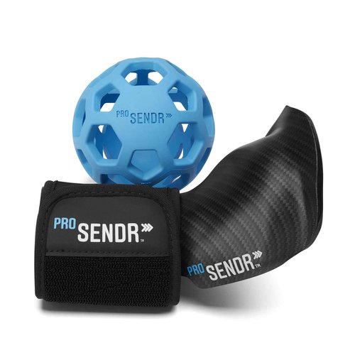 ProSENDR??Golf Training Aid | Carbon Fiber Wrist Cradle Plus Compression Sphere | Improve Wrist Positions, Slice, Ball Striking | Use for Full Swing, Chipping, Putting (Right)