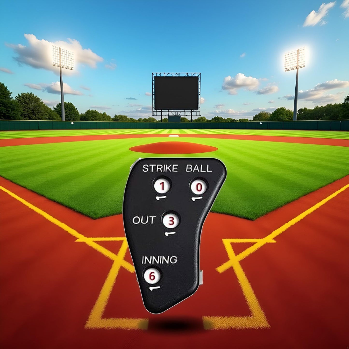 PurYupearl Black 4 Wheel Umpire Indicator, Umpire Counter Clicker, Umpire Clicker Umpire Gear, Baseball Clicker Outs Innings Balls and Strike Clicker for Softball, Referee Uniforms and Apparel
