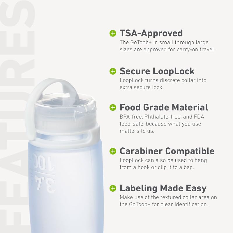 GoToob+ 3-Pack Large Travel Bottles 3.4 fl oz Mint/Aqua/Teal — Variation: Mint/Aqua/Teal+3.4 Ounces (Pack of 3)