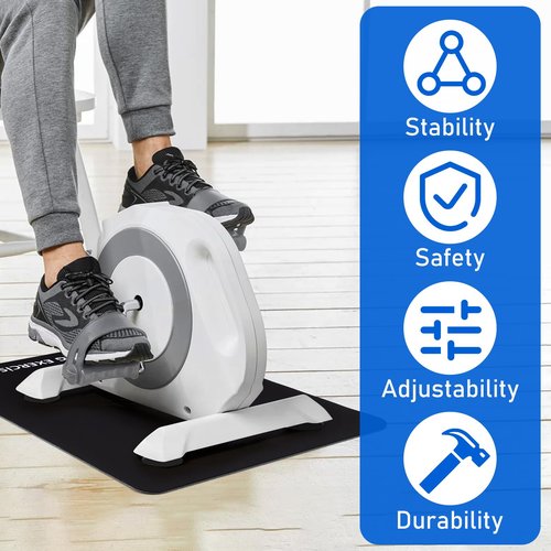 TOBWOLF Non-Slip Workout Mat for Under Desk Ellipticals, Exercise Mat for Ellipse Leg Exerciser Machine, Apply to Foot & Leg Pedal Exerciser for Seniors Fitness, Enhanced Stability & Floor Protection