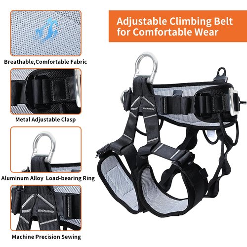 Tree Climbing Spikes Set,Tree Climbing Gear with Adjustable Climbing Belt, Arborist Tree Climbing Kit with Steel Wire Core Flip Line, Height Adjustable Tree Climbing Equipment for Tree Work, Orange