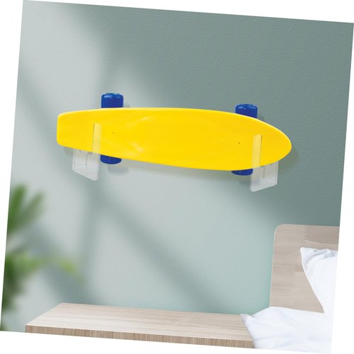 Toddmomy 1pair Clear Skateboard Wall Mount Rack Stylish and Horizontal Display Hanger for Room and Bedroom Storage