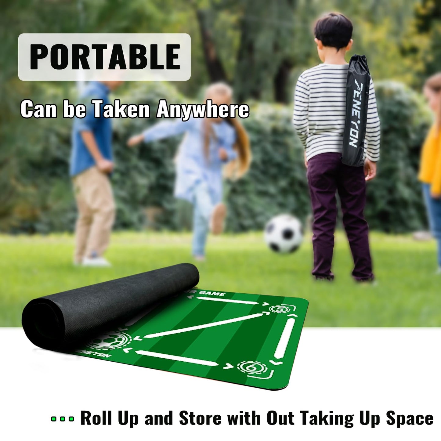 Soccer Training Equipment,Soccer Training Mat Improve Strength,Agility and Coordination,Anti-Slip Silent Absorption Soccer Footwork Training Mat,Soccer Trainer for Indoor/Outdoor Drills