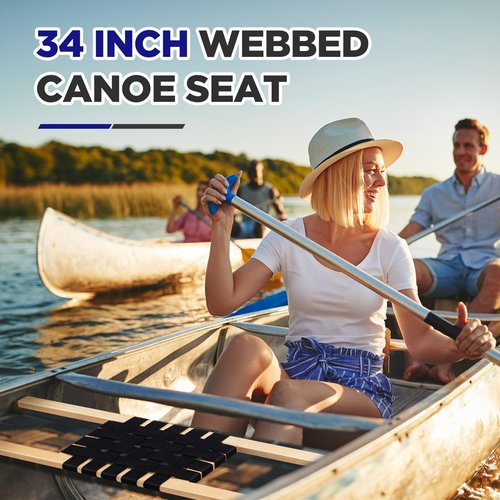 JellyArch 34 Inch Canoe Seats Nylon Webbed Seat Replacement Canoe Hardware (2 Pcs)