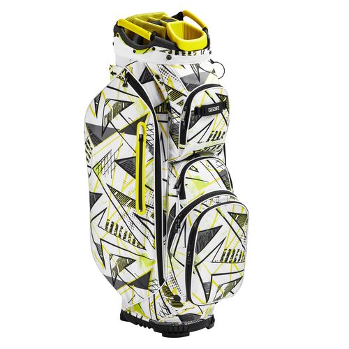 GEESEE 14-Way Golf Cart Bag with Full-Length Dividers–Golf Bag Featuring Cooler Pocket, Rain Hood, 9 Pockets & Padded Strap–Ideal Golf Club Organizer for Men & Women