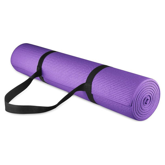 Fitvids 1/4-Inch High Density Thick Non Slip Yoga Mat with Knee Pad and Carrying Strap for Workout, Pilates, Gym Home Exercise, Purple