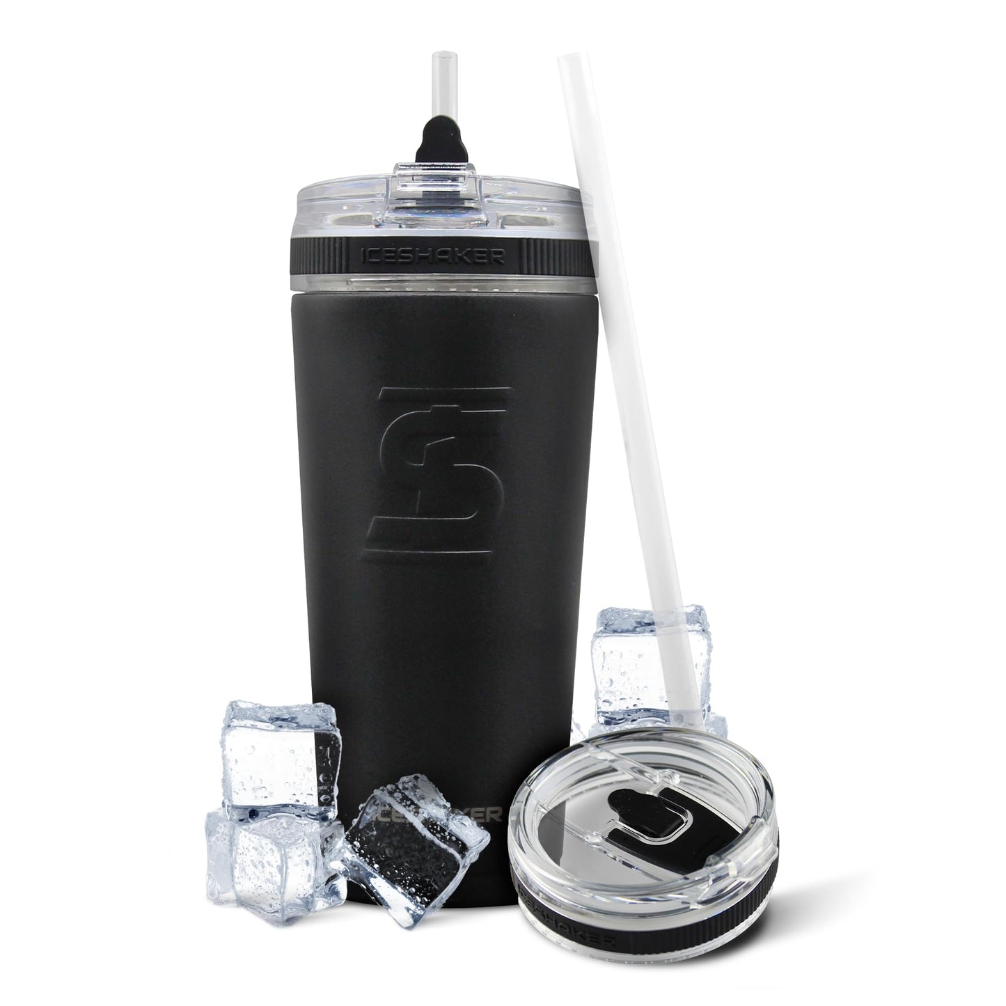 Ice Shaker 26 Oz Tumbler, Insulated Water Bottle with Straw, Stainless Steel Bottle, As Seen on Shark Tank, Water Bottle with Straw, Yellow