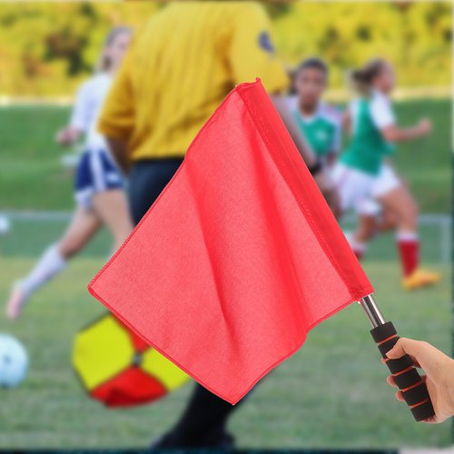 BESPORTBLE Referee Flag Hand Flag Red and Green Flag Sponge Handle Special Patrol Linesman Linesman Flag Performance Official Flag for Sports Events Soccer Football Hockey Training Match