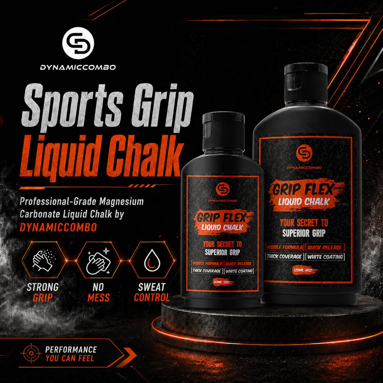 DYNAMICCOMBO Liquid Chalk for Weight Lifting & Gym Workouts, 4 oz
