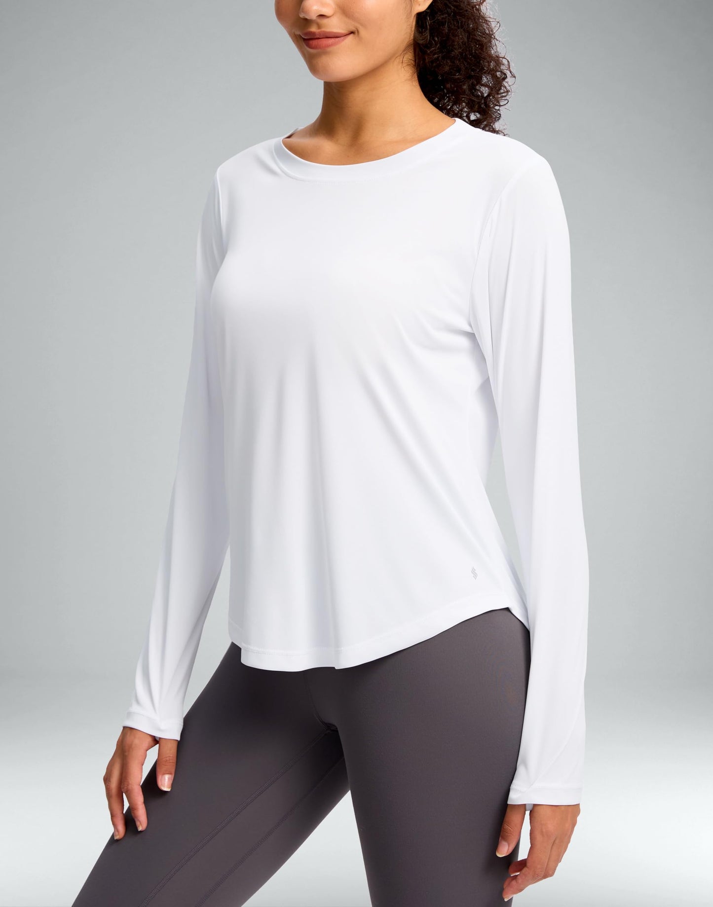 Soothfeel Women's UPF 50+ Sun Shirts Long Sleeve SPF UV Protection Rash Guard Lightweight Quick Dry Hiking Workout Tops whiteL