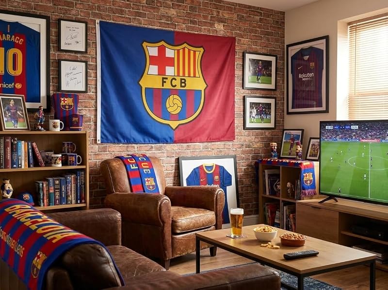 Barcelona Flag Banner 3x5 ft - Durable Polyester Indoor Outdoor with 2 Grommets