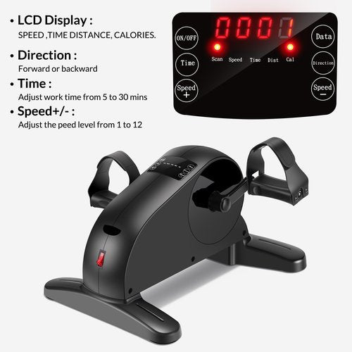 Electric Pedal Exercicser Mini Motorized Exercise Bike for Leg and Arm Low Impact Exercise