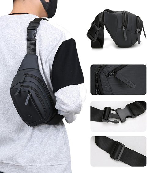 FVVWVV Crossbody Fanny Pack for Women and Men, Large Capacity Waist Bag with 4 Zipper Pockets, Fashion Waist Packs with Adjustable Strap for Traveling, Hiking, Jogging, Cycling, Running