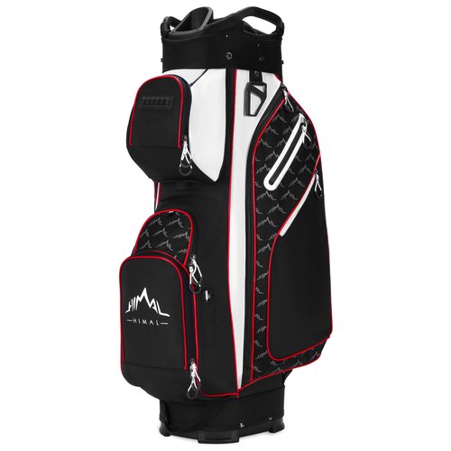 UNIHIMAL 14 Way Golf Cart Bag Featuring Full-Length Divider Top and Multiple Pockets, Golf Bag for Men with Handles and Rain Cover (Black-White)
