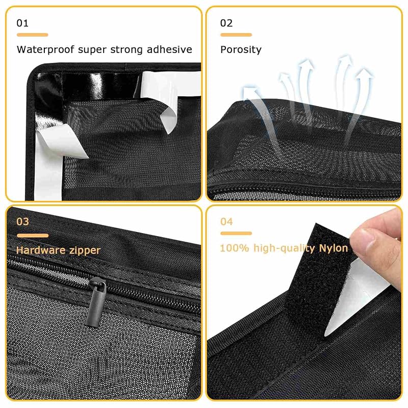 2PC Self-Adhesive Boat Organizer Mesh Bags with Zipper, 10 x 7 Inches - Chanvoo (Variation: 2PC)