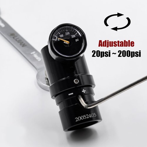 HPA Low Pressure MR Reg GEN2 Micro CO2 Regulator Adjustable with US 2202 Foster Output 20psi to 200psi for Airsoft Pistol PCP Paintball (Only Regulator)
