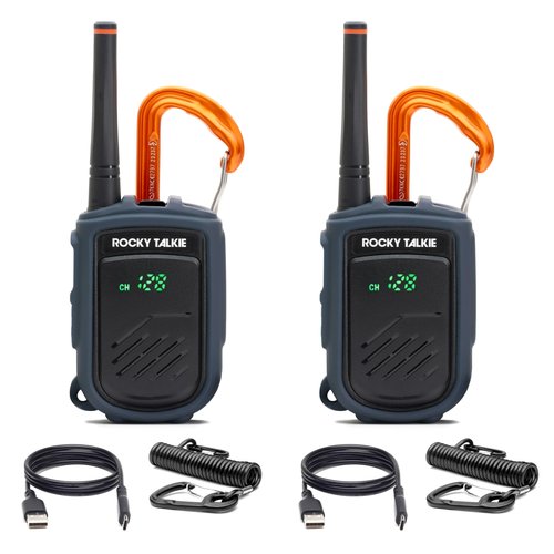 Rocky Talkie Rocky Talkie Mountain Radio - Long Range Walkie Talkie, FRS Handheld Radio, 4 Day Battery Life, Max Durability, 2 Pack