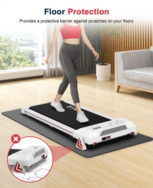 Redliro Treadmill Mat for Hardwood Floors, Exercise Equipment Mat, Non-Slip Ultra Durable Workout Mats High Density Jump Rope Exercise Bike Fitness Mat, Perfect for Exercise & Carpet Protection