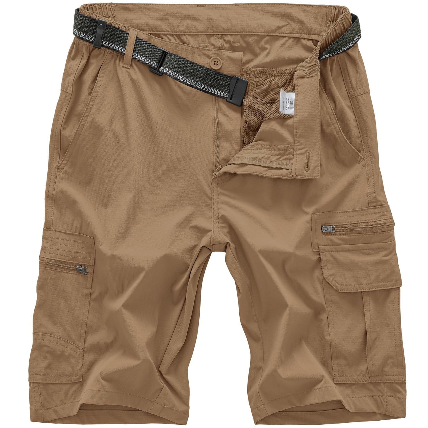 Jessie Kidden Mens Outdoor Casual Expandable Waist Lightweight Water Resistant Quick Dry Fishing Hiking Shorts (6222 Dusty Brown 44)